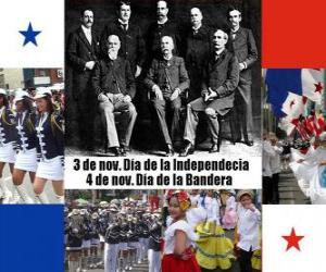 Rompicapo di Festività nazionali de Panama. 3 novembre, Giorno dell'Indipendenza. 4 novembre, Giorno della Bandiera