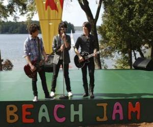 Rompicapo di Fratelli Shane (Joe Jonas), Nate (Nick Jonas) e Jason Gray (Kevin Jonas) canto presso il Jam Camp Rock Beach