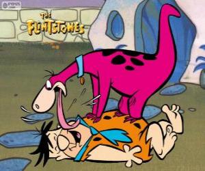 Rompicapo di Fred Flintstone riceve il caloroso benvenuto da Dino
