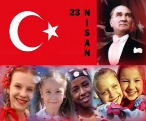 Rompicapo di Giornata Nazionale Sovranità e Il Giorno di bambini è tenere in Turchia ogni 23 aprile