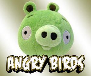Rompicapo di Green pig o Maiale verde, uno dei personaggi nei giochi Angry Birds di Rovio 