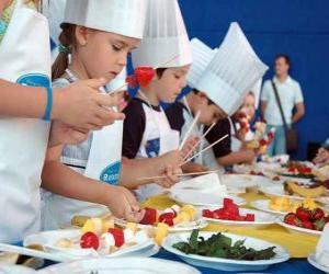 Rompicapo di Gruppo di bambini facendo cuochi