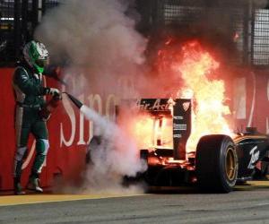 Rompicapo di Heikki Kovalainen - Lotus - Singapore 2010