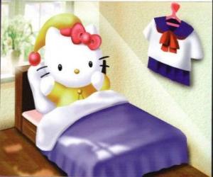 Rompicapo di Hello Kitty a letto