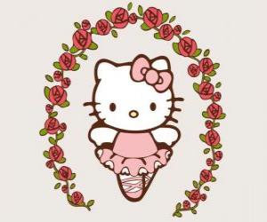 Rompicapo di Hello Kitty con fiori