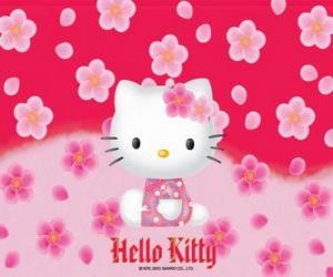 Rompicapo di Hello Kitty con fiori