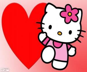 Rompicapo di Hello Kitty con un grande cuore