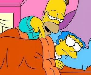 Rompicapo di Homer e Marge a letto