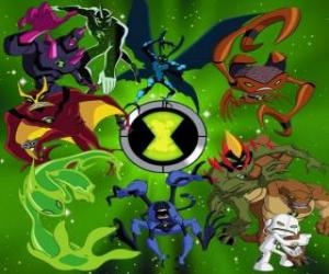 Rompicapo di I 10 personaggi originali Ben 10 gli stranieri