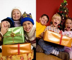 Rompicapo di I bambini con regali di Natale