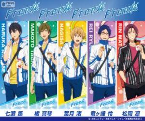 Rompicapo di I cinque personaggi principali di Free, Iwatobi nuotando Club