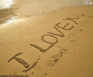 Rompicapo di I LOVE YOU sulla spiaggia