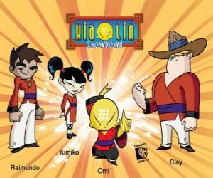 Rompicapo di I quattro guerrieri Xiaolin: Raimundo, Kimiko, Omi e Clay