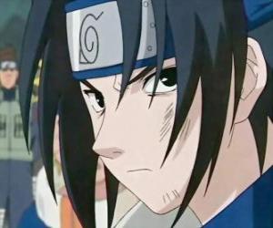 Rompicapo di Il ninja Sasuke Uchiha dal famoso clan Uchiha è parte del gruppo 7