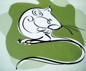Rompicapo di Il topo, il segno del Topo, l'Anno del Topo. Il primo segno di dodici animali dell'oroscopo cinese