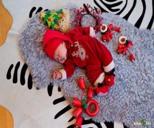 Rompicapo di Illusione bambino che sogna durante la vigilia di Natale