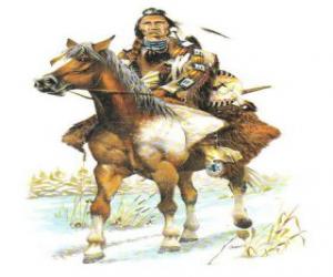 Rompicapo di Indiano guerriero che anda a cavallo
