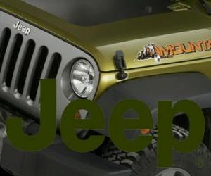 Rompicapo di Jeep logo, marchio di automobili fuoristrada o tuttoterreno dagli Stati Uniti