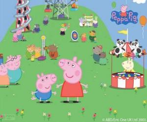 Rompicapo di La famiglia di Peppa Pig nel parco di attrazioni