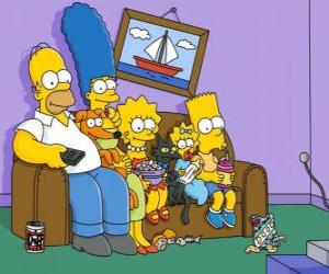 Rompicapo di La famiglia Simpson sul divano a casa 
