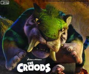 Rompicapo di La tigre verde, una tigre denti a sciabola da Croods