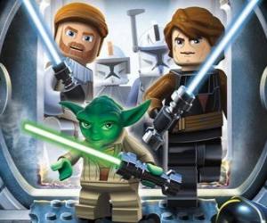 Rompicapo di Lego Star Wars: Yoda, Luke Skywalker, Obi-Wan Kenobi