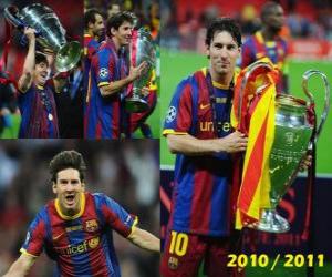 Rompicapo di Leo Messi festeggia la Champions League 2010-2011