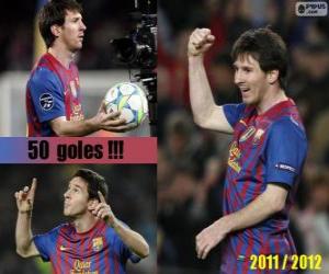 Rompicapo di Leo Messi, il miglior marcatore nella storia del campionato spagnolo, 2011-2012