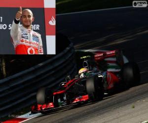 Rompicapo di Lewis Hamilton festeggia la vittoria del Grand Prix di Italia 2012