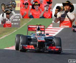 Rompicapo di Lewis Hamilton festeggia la vittoria del Grand Prix di Stati Uniti 2012