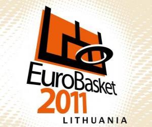 Rompicapo di Logo EuroBasket 2011 Lituania. Campionati Europei Pallacanestro 2011. Fiba Europa