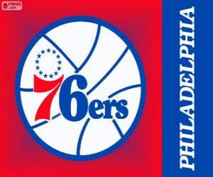 Rompicapo di Logo Philadelphia 76ers, Sixers, squadra NBA. Atlantic Division, Eastern Conference