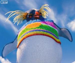 Rompicapo di Lovelace, un pinguino strano con un maglione di lana colorata, Happy Feet 2