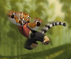 Rompicapo di Maestro Tigre pronti a combattere per la formazione del maestro Shifu