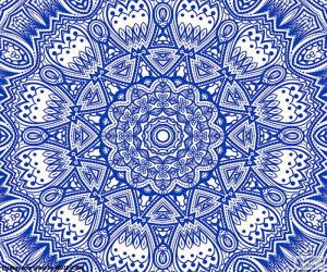 Rompicapo di Mandala del fiore blu