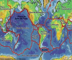 Rompicapo di Mappa delle placche tettoniche