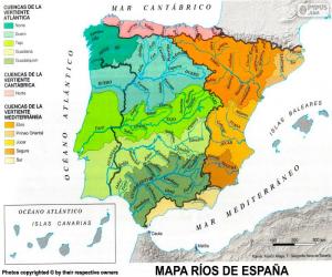 Rompicapo di Mappa di fiumi in Spagna