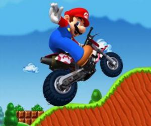 Rompicapo di Mario Bros su una motocicletta