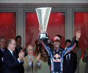 Rompicapo di Mark Webber ha celebrato la sua vittoria a Monte-Carlo, Gran Premio di Monaco (2010)