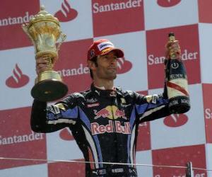 Rompicapo di Mark Webber ha celebrato la sua vittoria a Silverstone, Gran Premio di Gran Bretagna (2010)