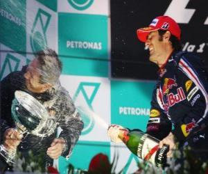 Rompicapo di Mark Webber nel pódium