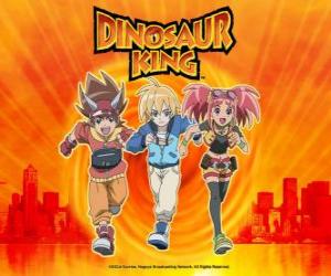 Rompicapo di Max, Rex e Zoe, gli esperti sui dinosauri ei protagonisti della serie Dinosaur King