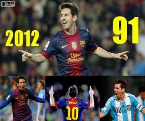 Rompicapo di Messi chiude il 2012 con 91 gol