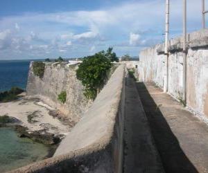 Rompicapo di Mozambico Island, una città fortificata di Mozambico, una ex-post trading portoghese si trova sulla rotta marittima per l'India. Mozambico.