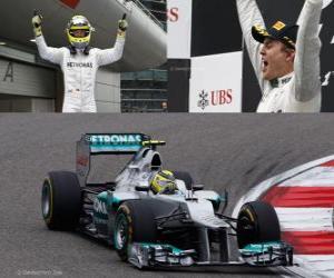Rompicapo di Nico Rosberg festeggia la vittoria al Gran Premio di Cina (2012)