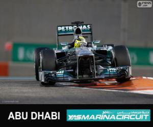 Rompicapo di Nico Rosberg - Mercedes - Gran Premio di Abu Dhabi 2013, 3 ° classificato