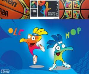 Rompicapo di Ole e Hop, mascotte del Campionato mondiale di pallacanestro 2014
