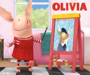 Rompicapo di Olivia il piccolo maiale dipinto un quadro