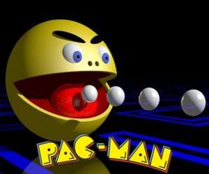 Rompicapo di Pac-Man mangia palle con il logo