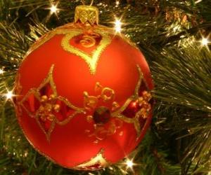 Rompicapo di Pallina di Natale decorata con i motivi geometrici